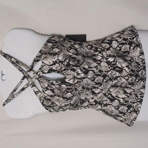 Ibiza Black and White Swimwear Tanki Top for Women's. Size L